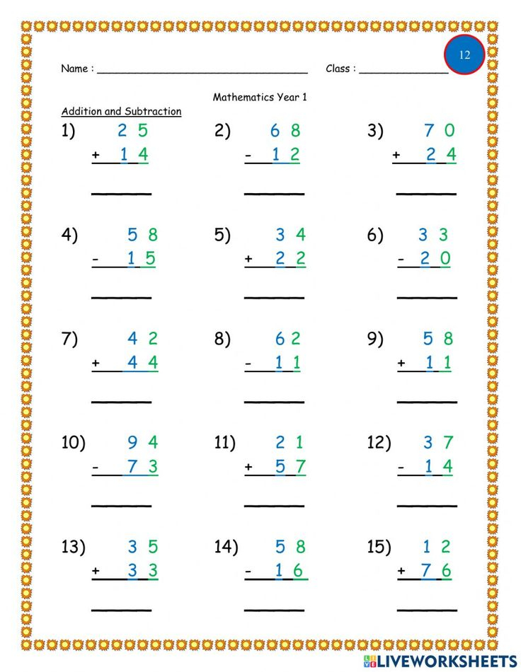 35 Worksheets For Grade 1 Maths Addition