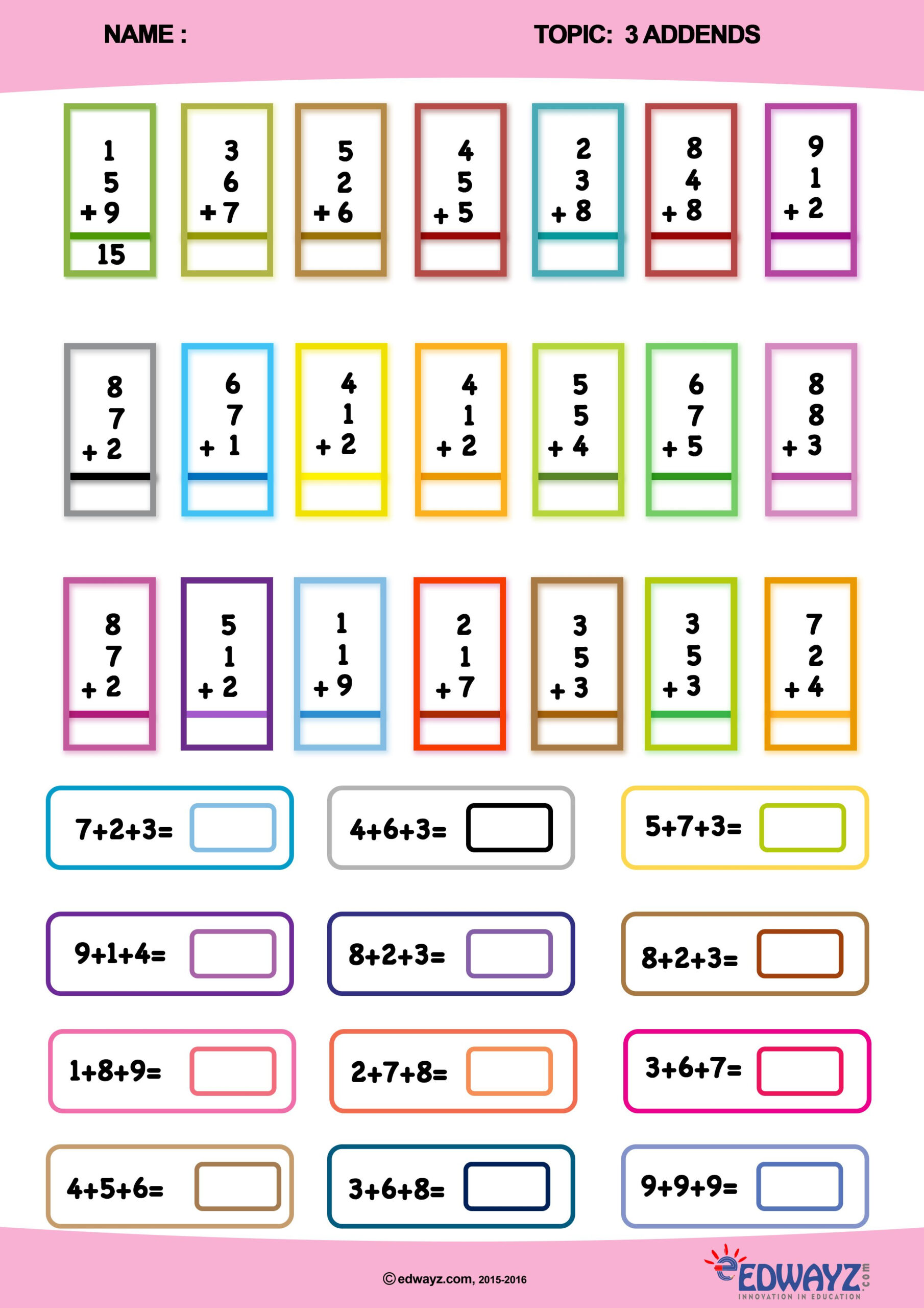 35 Worksheets For Grade 1 Maths Addition