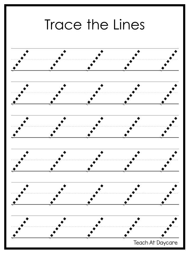 35 Worksheets For Kindergarten Line Trace