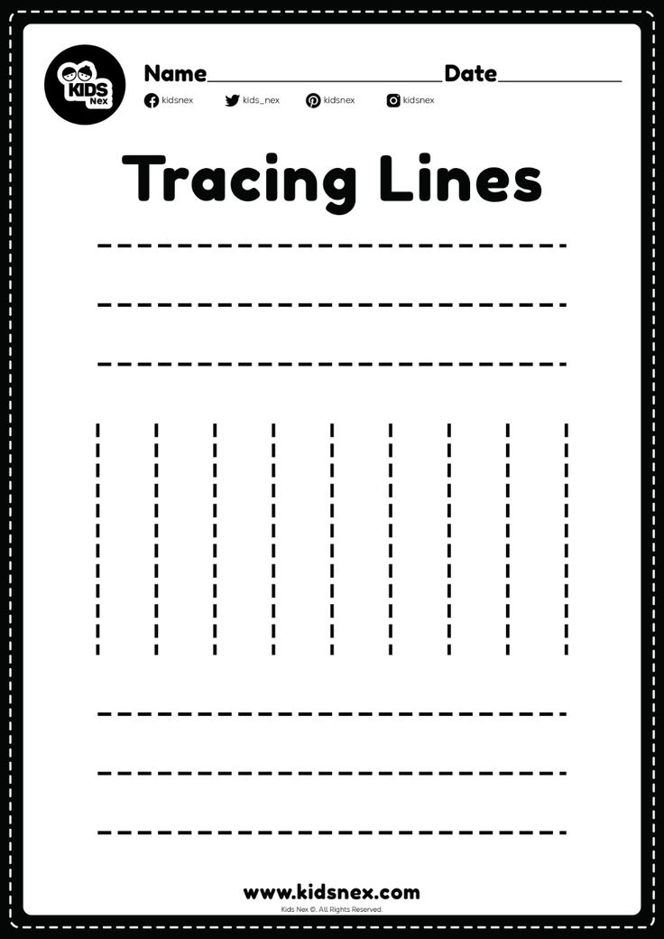 35 Worksheets For Kindergarten Line Trace