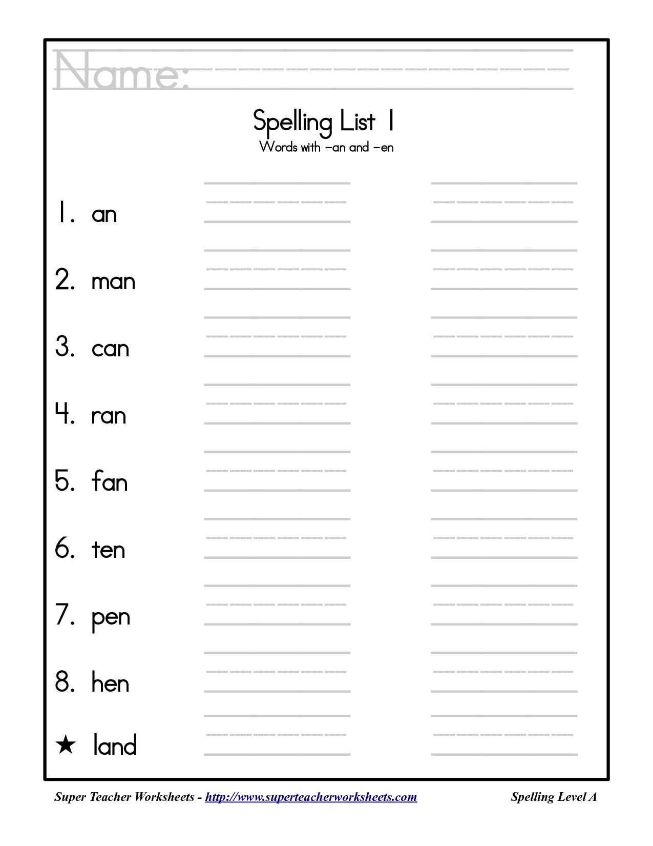 21 1St Grade Worksheets Words