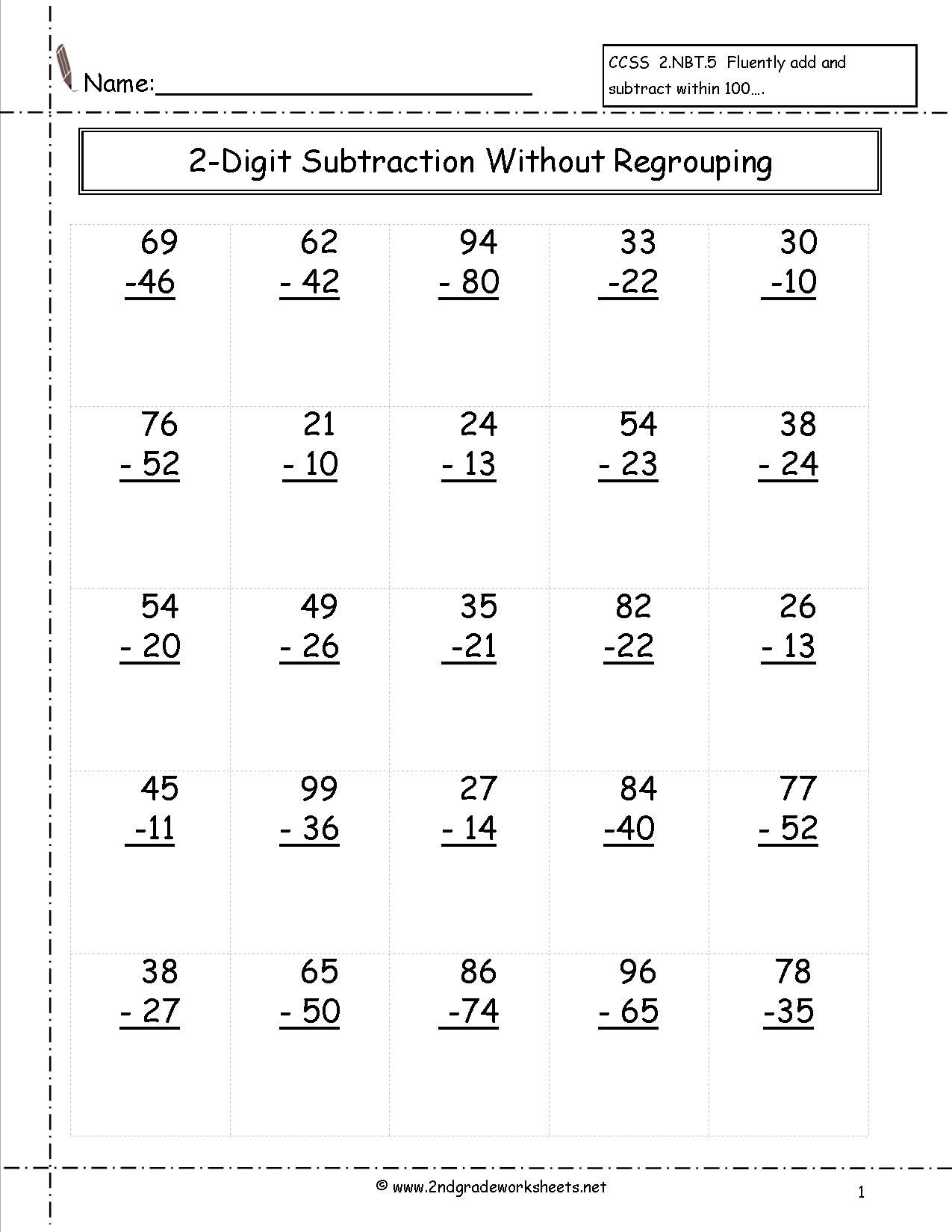 21 Addition And Subtraction Worksheets For 2Nd Grade