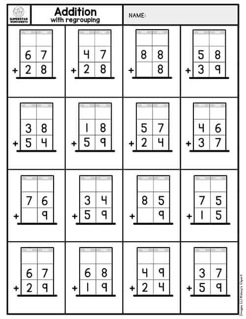 21 Addition No Regrouping Worksheets