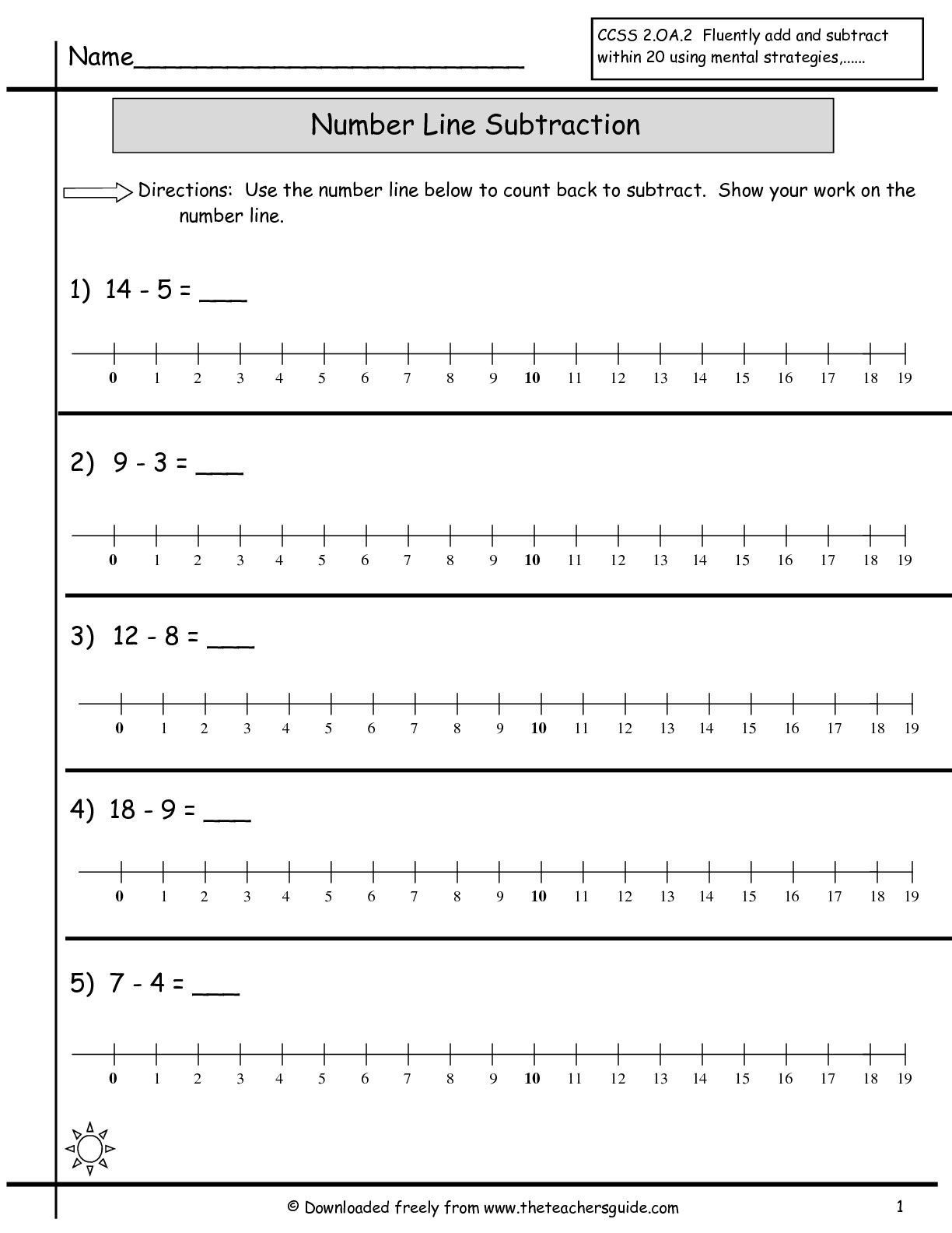 21 Addition Worksheets With Number Line