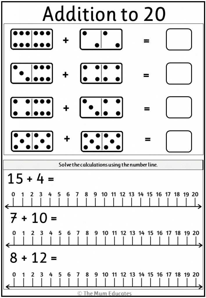 21 Addition Worksheets With Number Line