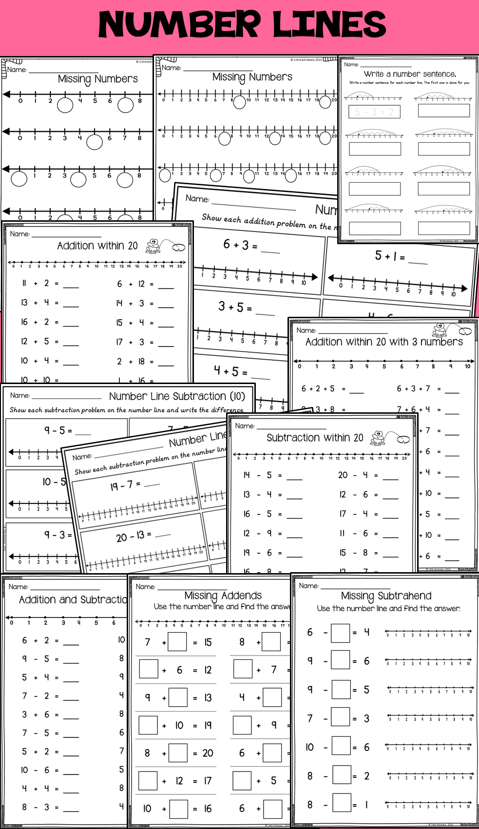 21 Addition Worksheets With Number Line