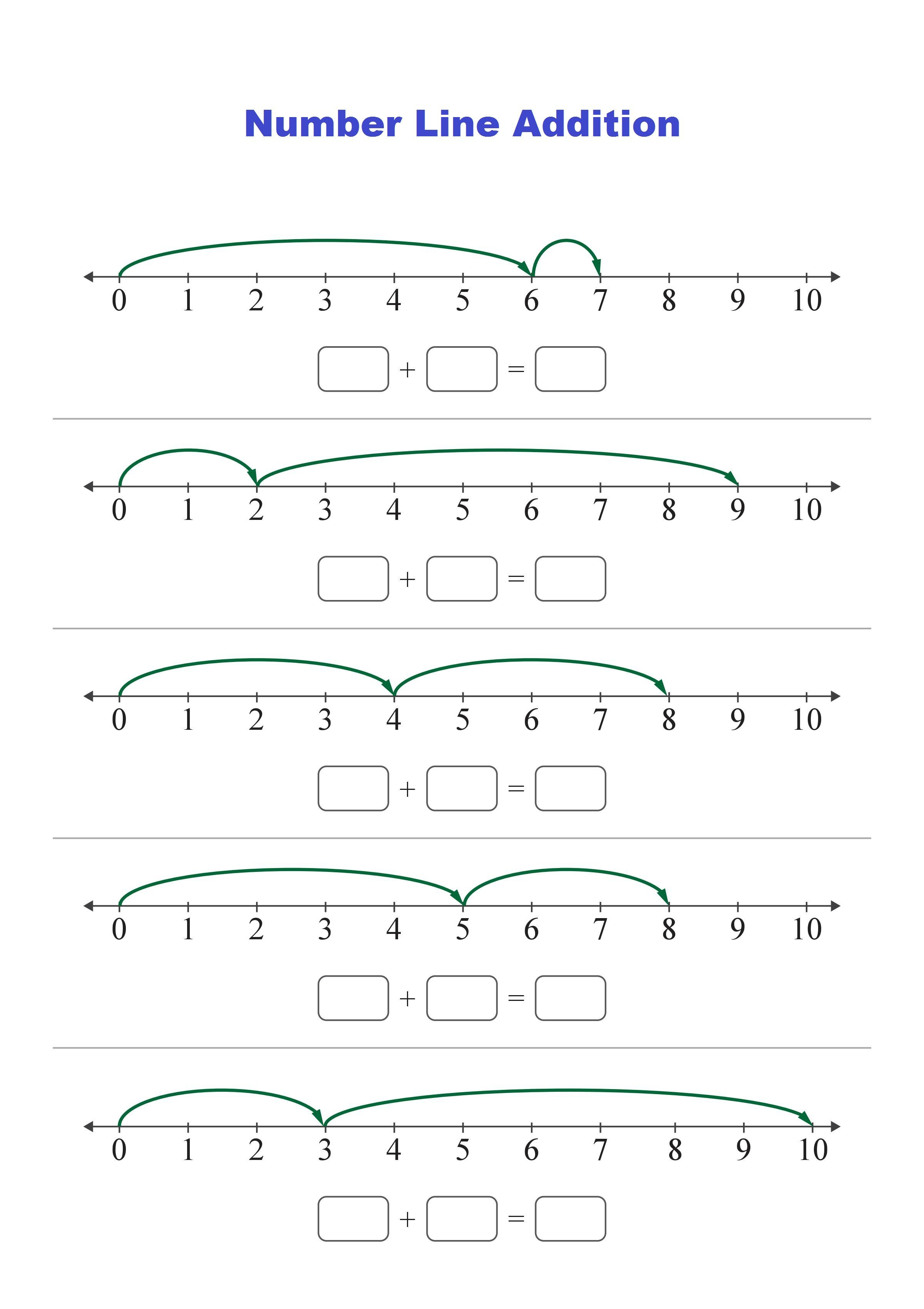 21 Addition Worksheets With Number Line