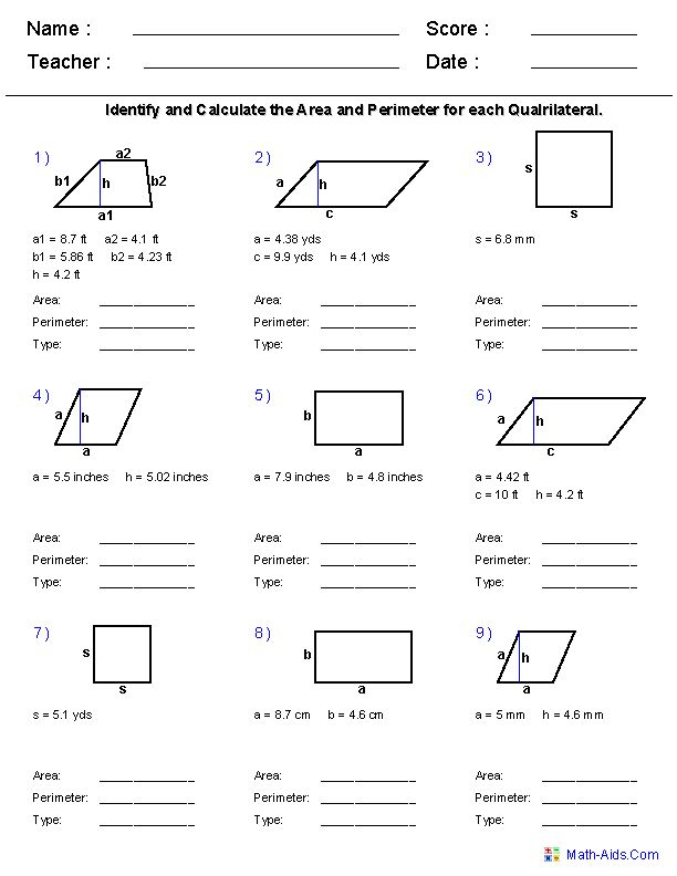 21 Area Perimeter Worksheets Class 4