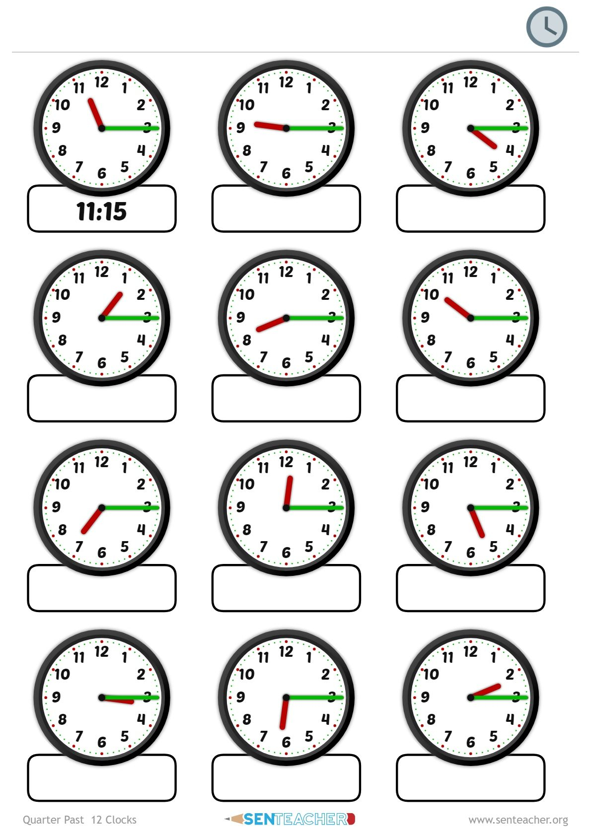 21 Clock Printable For Kids Math Worksheets