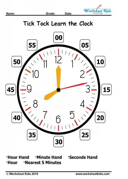 21 Clock Printable For Kids Math Worksheets