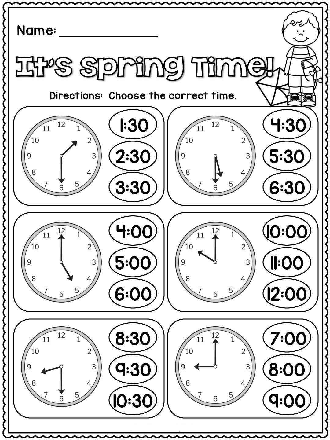 21 Clock Printable For Kids Math Worksheets