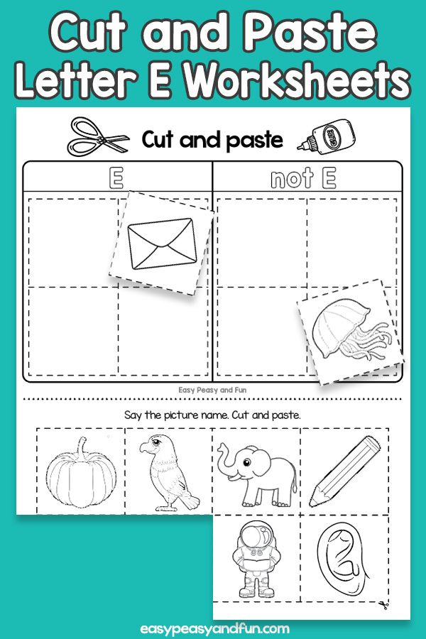 21 Cut And Paste Letter E Worksheets