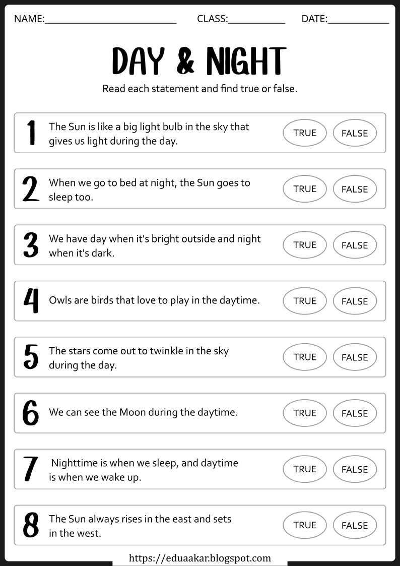 21 Day And Night Worksheets Kindergarten Free