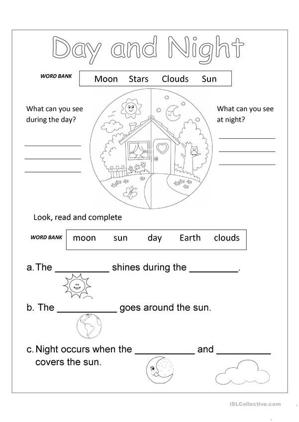 21 Day And Night Worksheets Kindergarten Free