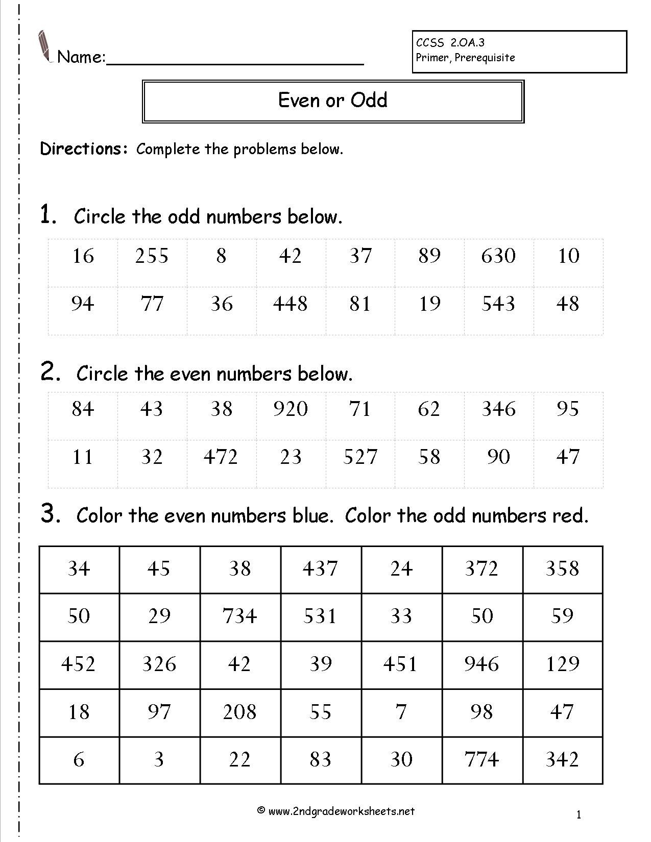 21 Even And Odd Numbers Worksheets Kindergarten