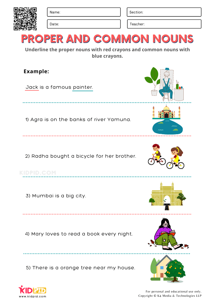 21 Grade 1 English Worksheets Noun