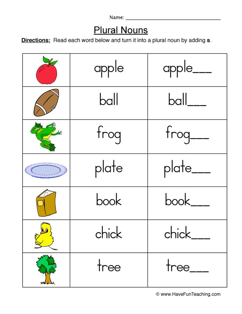 21 Grade 1 English Worksheets Noun