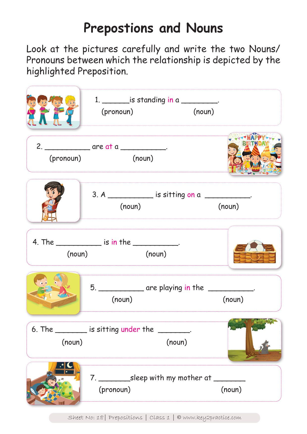 21 Grade 1 English Worksheets Noun