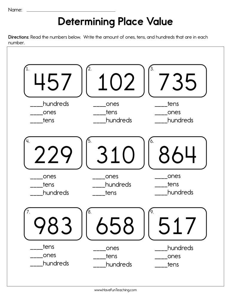 21 Grade 1 Math Worksheets Place Value