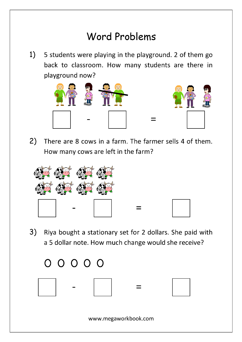 21 Kindergarten Math Worksheets Addition Word Problems