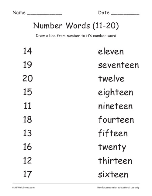 21 Matching Numbers Worksheets For Kindergarten