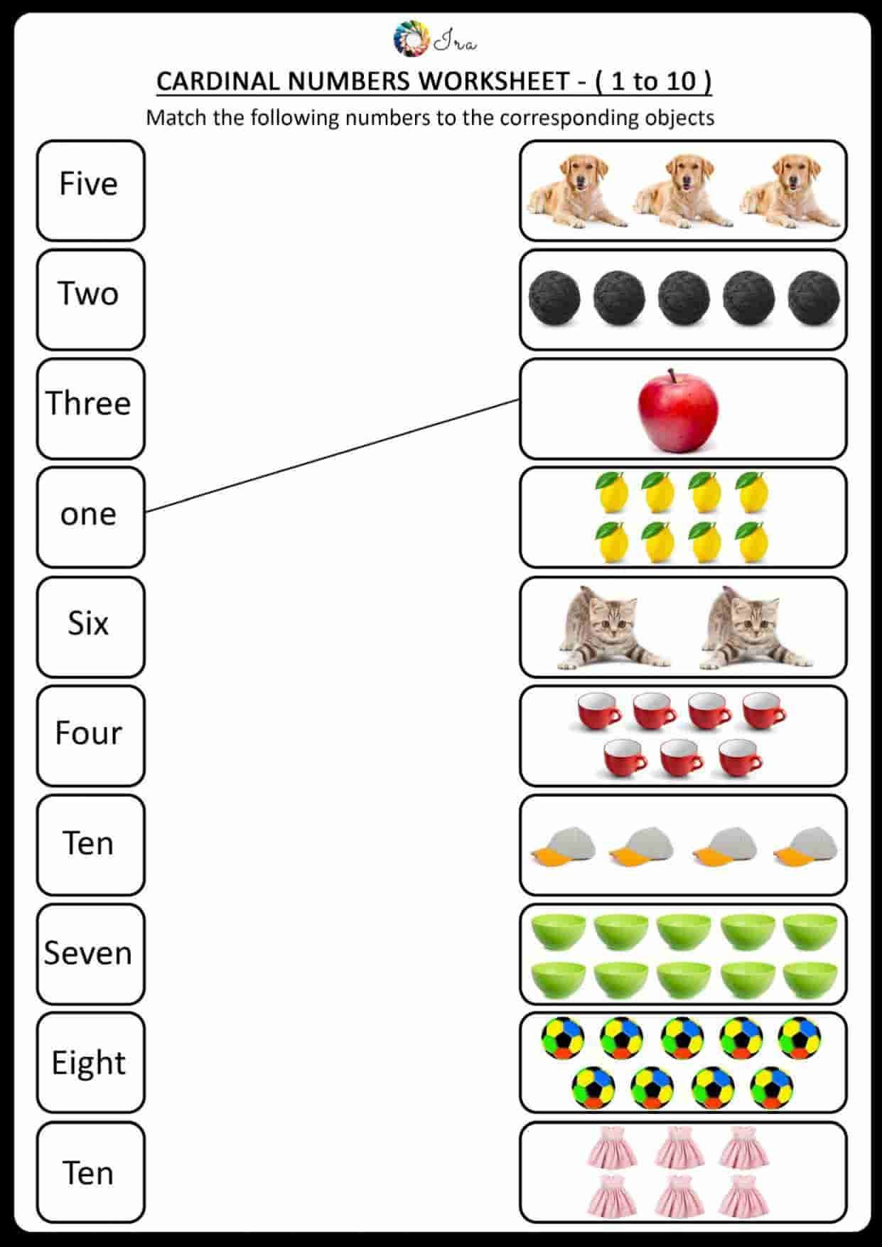 21 Matching Numbers Worksheets For Kindergarten