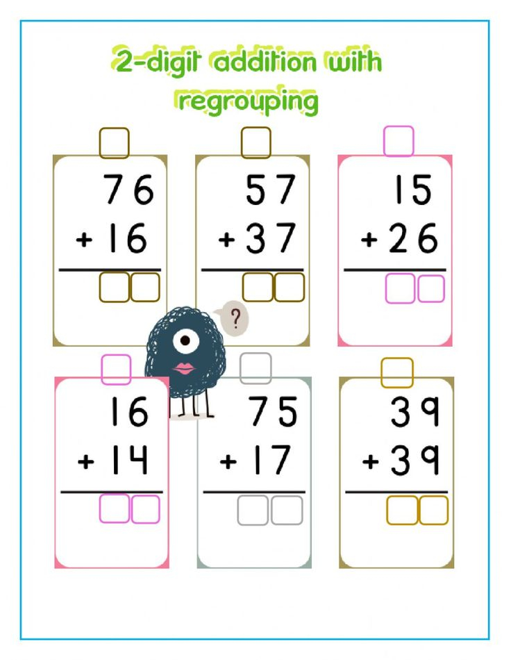 21 Math Worksheets 2 Digit Addition