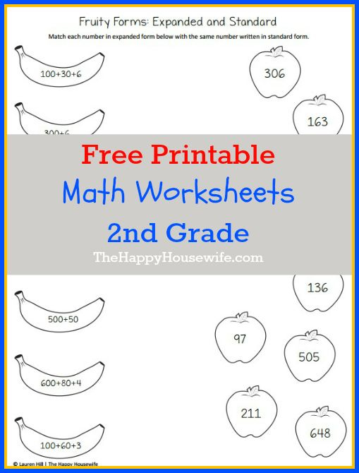 21 Math Worksheets 2Nd Grade Free