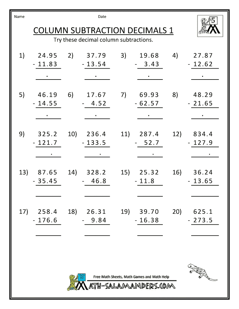 21 Math Worksheets For Year 5