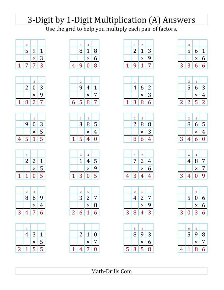 21 Multiplication Worksheets 3 Digit By 1 Digit