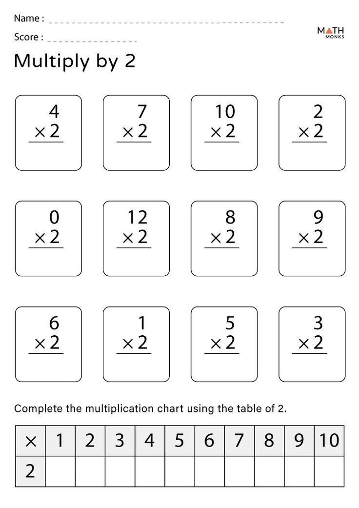 21 Multiplication Worksheets One Digit