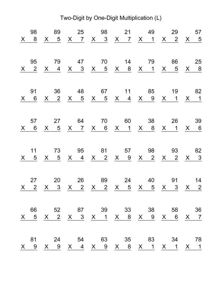 21 Multiplication Worksheets Up To 12