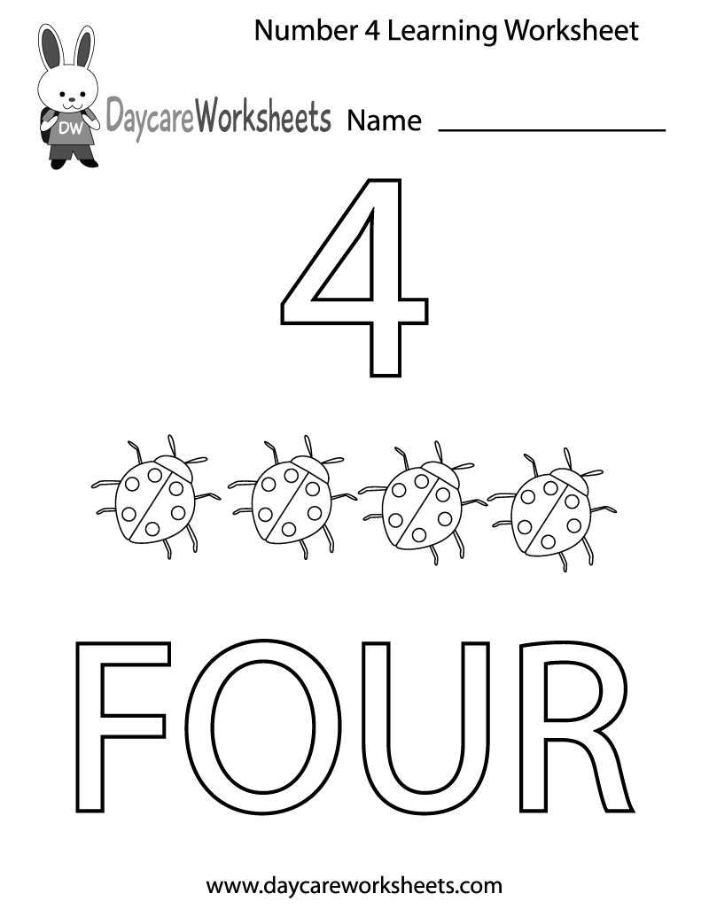 21 Number 4 Worksheets For Preschool Math