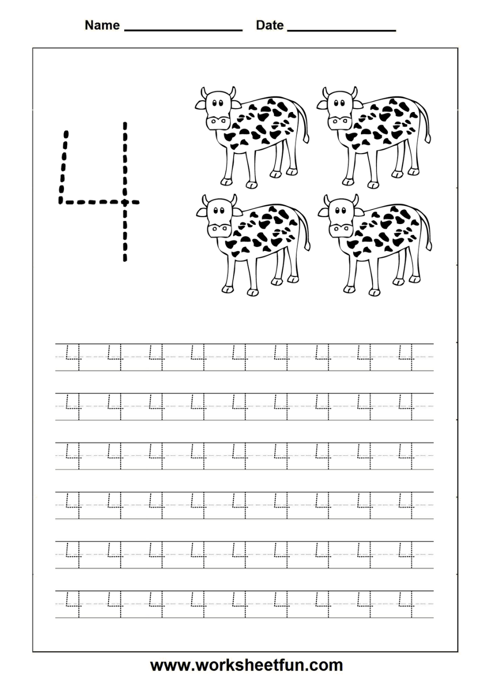 21 Number 4 Worksheets For Preschool Math