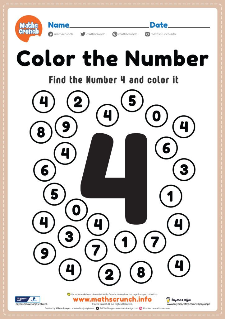 21 Number 4 Worksheets For Preschool Math