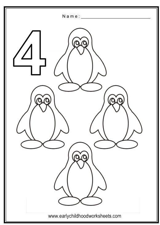 21 Number 4 Worksheets For Preschool Math