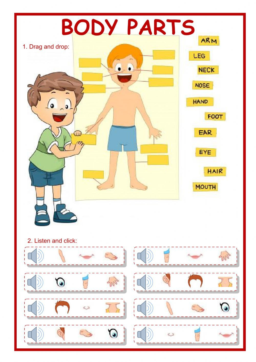 21 Parts Of Body Worksheets Kindergarten