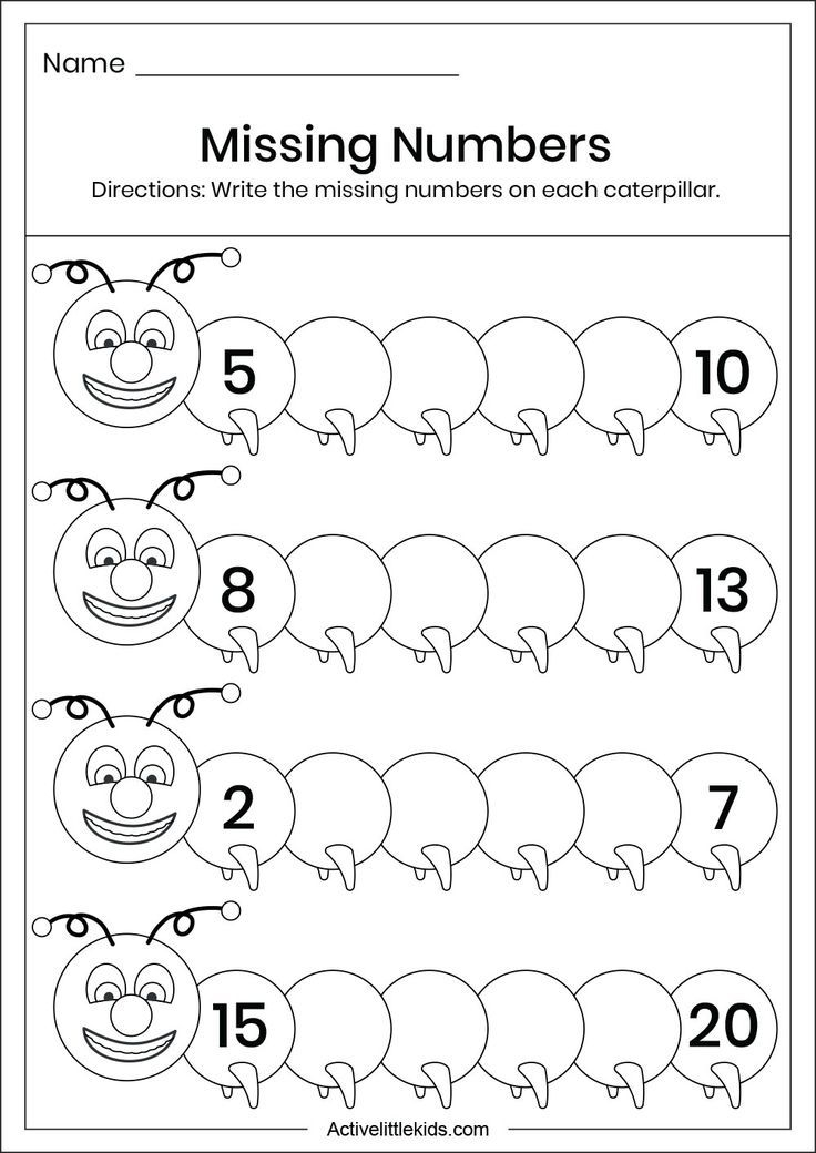 21 Preschool Math Worksheets 1-20