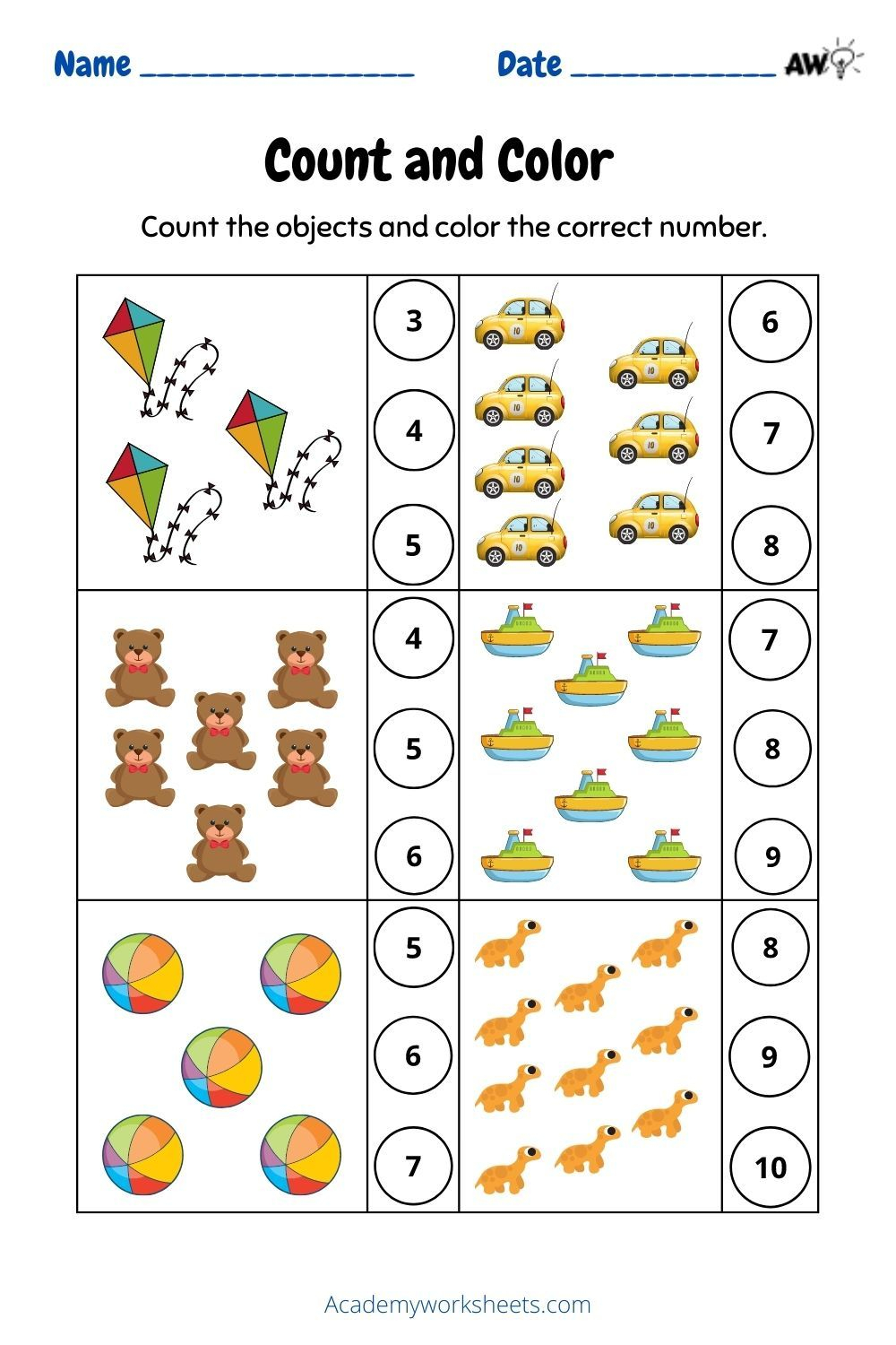 21 Preschool Math Worksheets 1-20