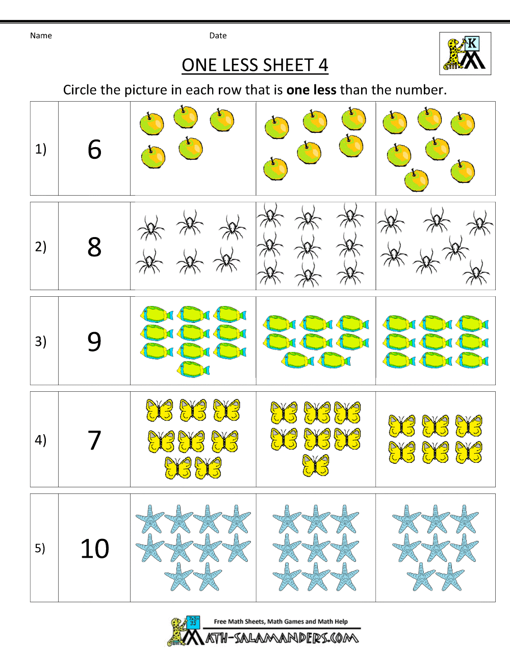 21 Preschool Math Worksheets More Less