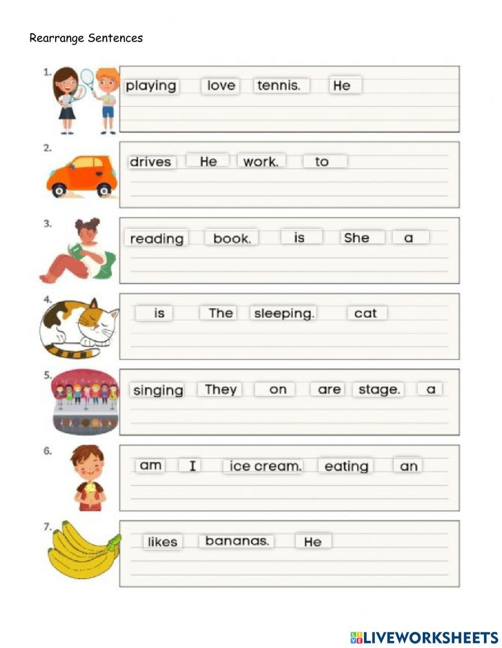 21 Rearrange Sentences Worksheets Kindergarten