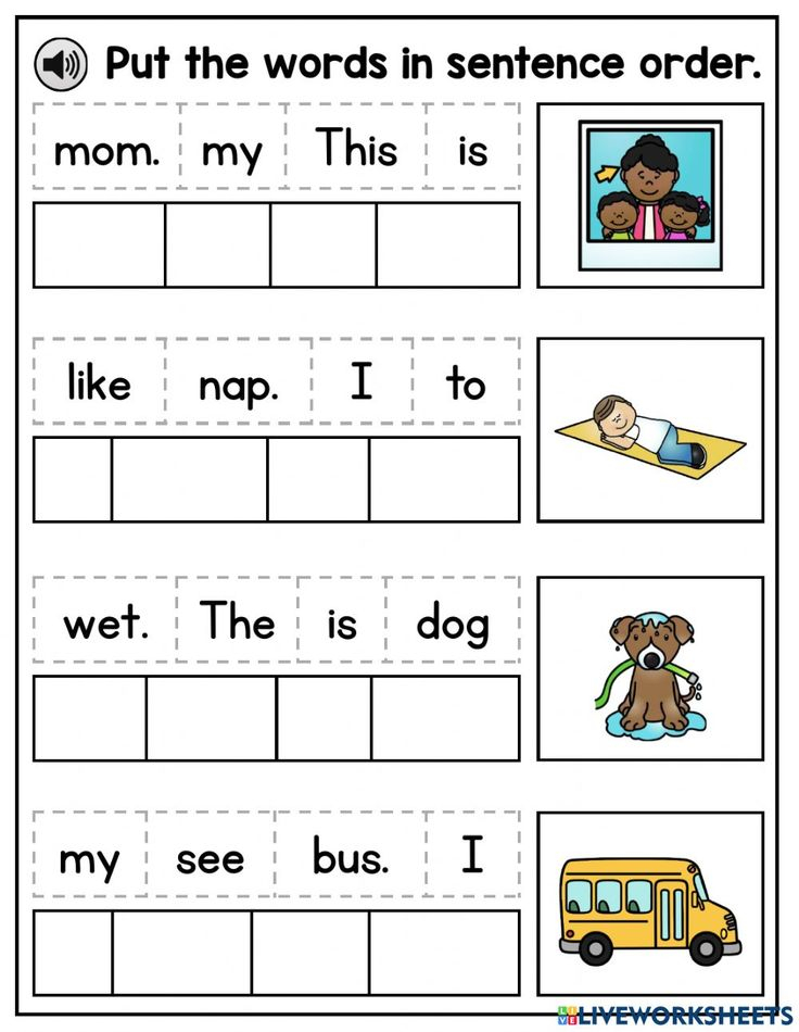 21 Rearrange Sentences Worksheets Kindergarten