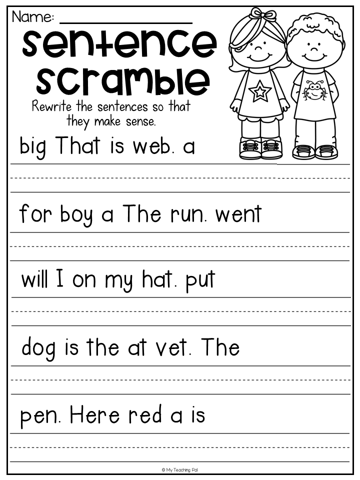 21 Rearrange Sentences Worksheets Kindergarten