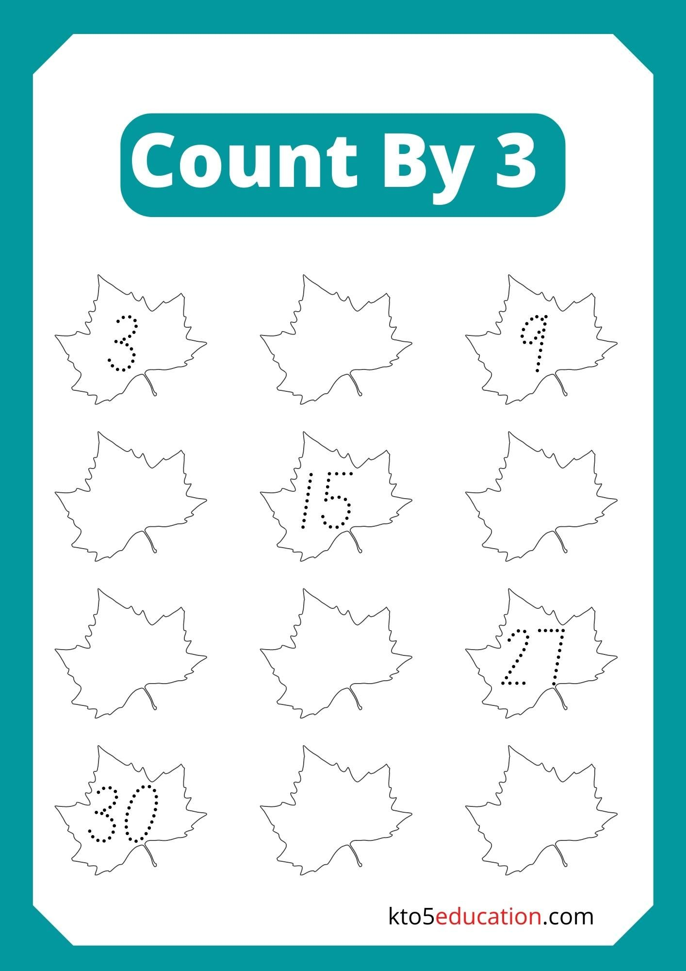 21 Skip Counting By 3 Worksheets Kindergarten