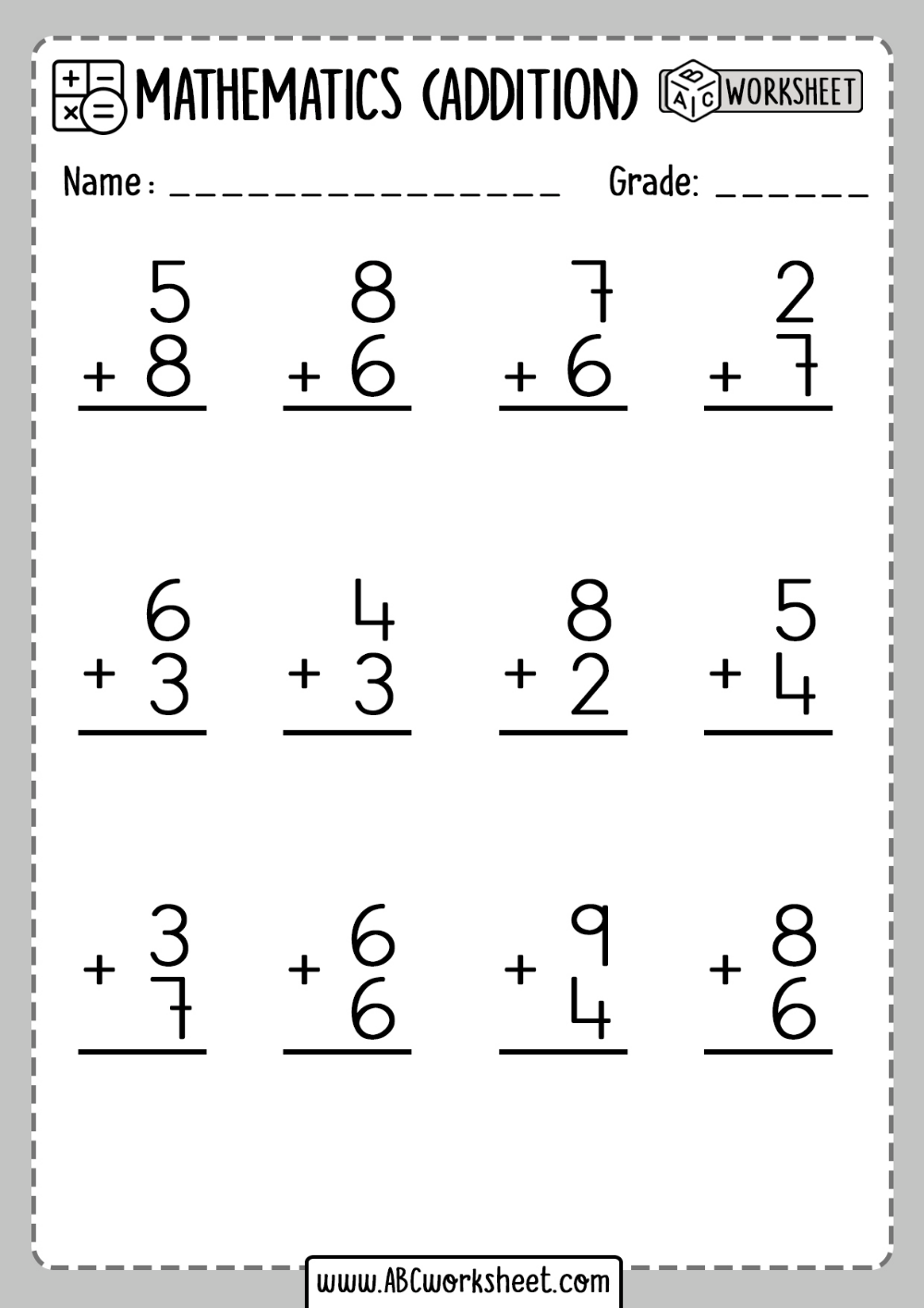 21 Worksheets For Grade 1 Maths Addition